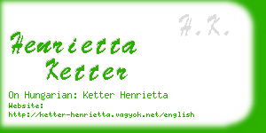henrietta ketter business card